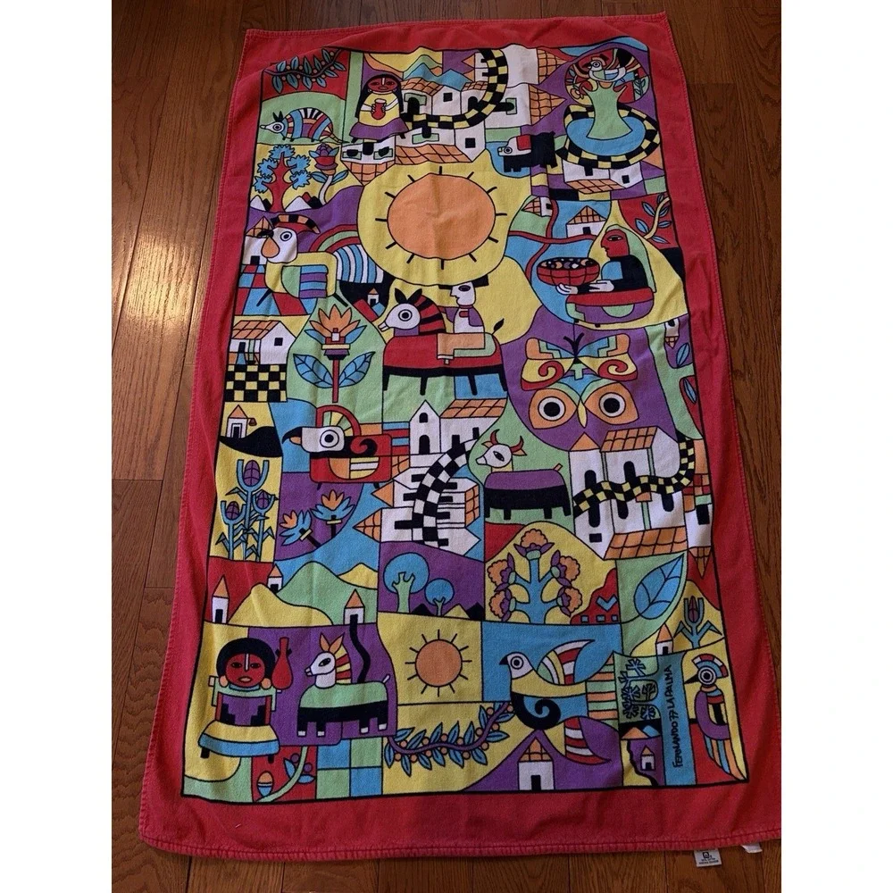 Hilasal‎ El Salvador Beach Towel Bright Colors Cotton Folk Art Culture
